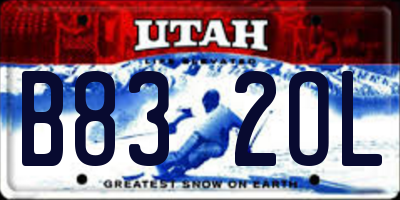 UT license plate B832OL