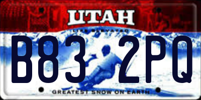 UT license plate B832PQ