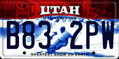 UT license plate B832PW