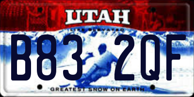 UT license plate B832QF