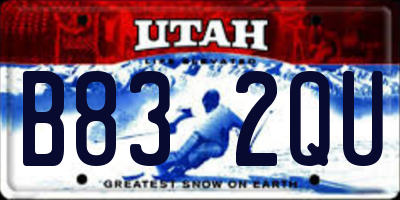 UT license plate B832QU