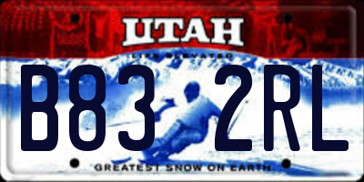 UT license plate B832RL
