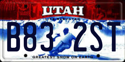 UT license plate B832ST