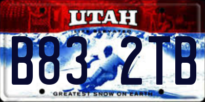UT license plate B832TB