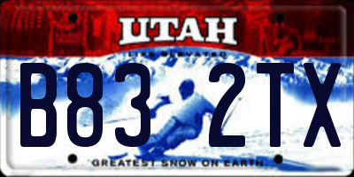UT license plate B832TX