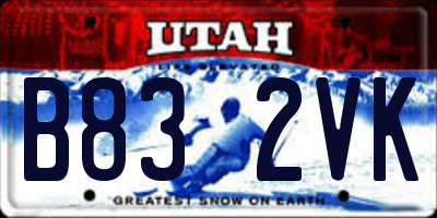 UT license plate B832VK