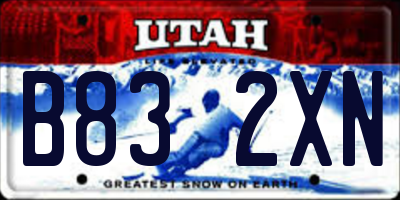 UT license plate B832XN