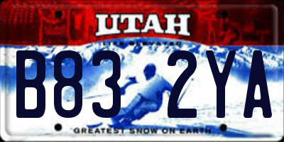 UT license plate B832YA
