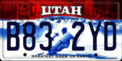 UT license plate B832YD