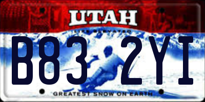 UT license plate B832YI