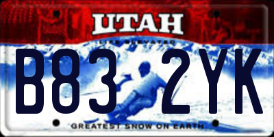 UT license plate B832YK