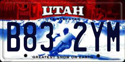 UT license plate B832YM