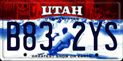 UT license plate B832YS