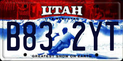 UT license plate B832YT