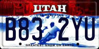 UT license plate B832YU