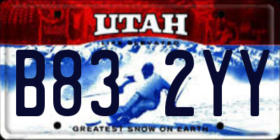 UT license plate B832YY