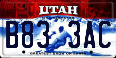 UT license plate B833AC