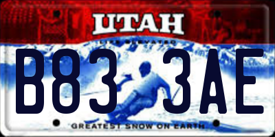 UT license plate B833AE