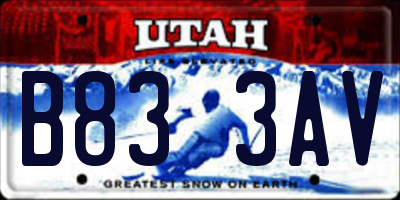 UT license plate B833AV