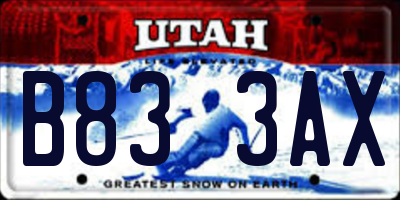 UT license plate B833AX