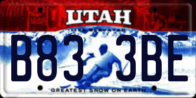 UT license plate B833BE