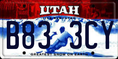 UT license plate B833CY