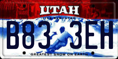 UT license plate B833EH