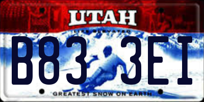 UT license plate B833EI