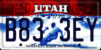 UT license plate B833EY