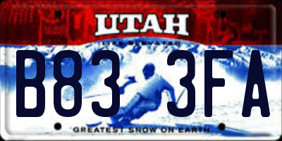 UT license plate B833FA