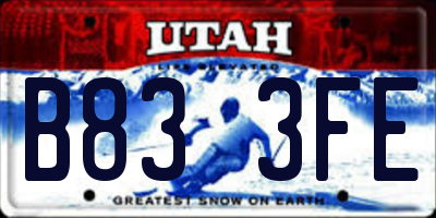 UT license plate B833FE