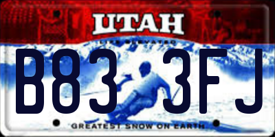UT license plate B833FJ