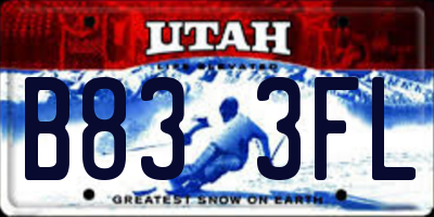 UT license plate B833FL