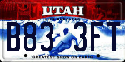 UT license plate B833FT