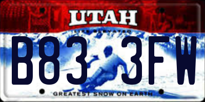 UT license plate B833FW