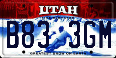 UT license plate B833GM