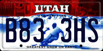 UT license plate B833HS