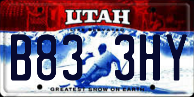 UT license plate B833HY