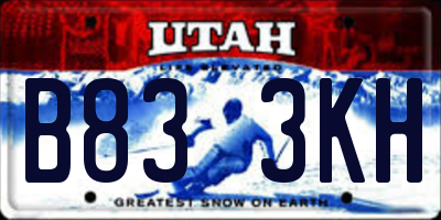 UT license plate B833KH