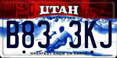 UT license plate B833KJ