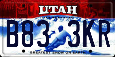 UT license plate B833KR