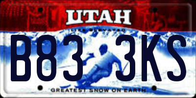 UT license plate B833KS