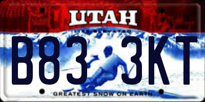 UT license plate B833KT