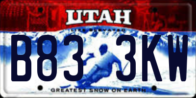 UT license plate B833KW