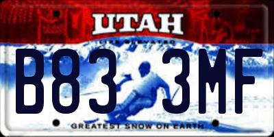 UT license plate B833MF