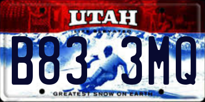 UT license plate B833MQ