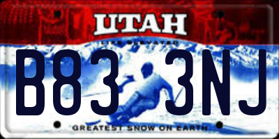 UT license plate B833NJ
