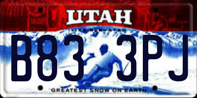 UT license plate B833PJ