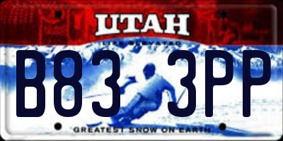 UT license plate B833PP