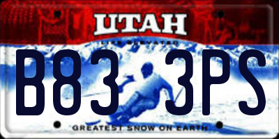 UT license plate B833PS